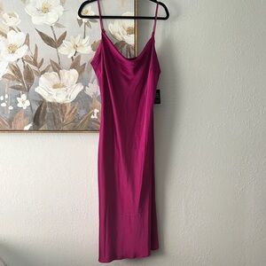 Express Midi Magenta Slip Dress